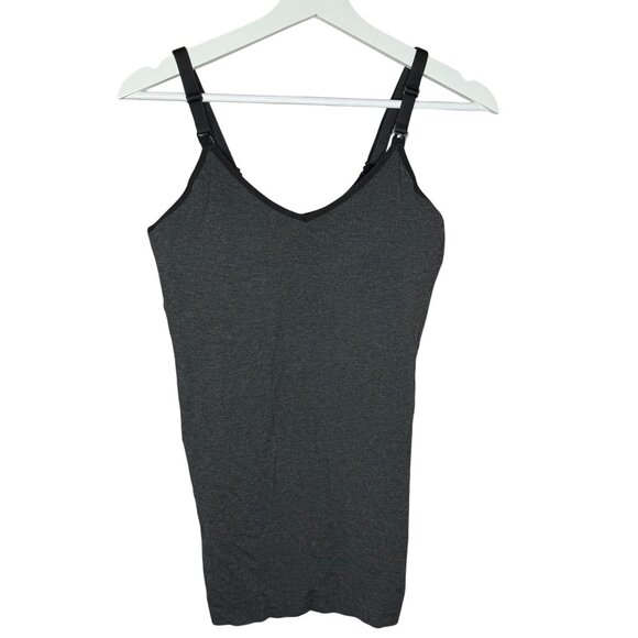 Auden Nursing Cami Tank Top Size XL Adjustable Straps Built-In Bra Dark Gray - Picture 1 of 5